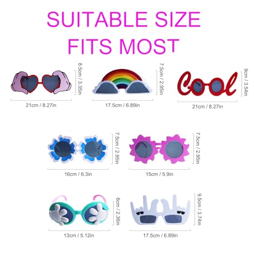 Qunonaty Funny Party Sunglasses - 12 Pack Novelty Glasses, Cool Party Masks, Summer Party Favors, Funny Photo Booth Props,...