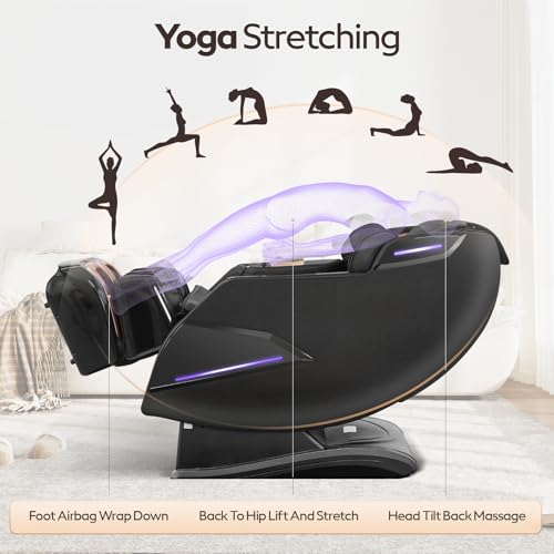 4D Massage Chairs Full Body,Zero Gravity SL-Track Shiatsu Massage Chair Recliner,Core Heating,20 Massage Techniques,Deep Y...