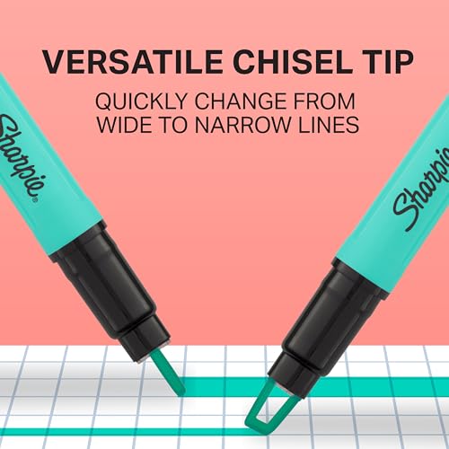 Sharpie Clear View Highlighter Sticks, Chisel Tip, Assorted Fluorescent, 8 Count - School, Home, and Office Use, Teacher S...