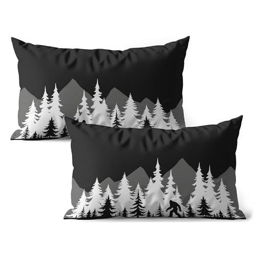 GTYNU Funny Bigfoot Sasquatch Forest Throw Pillow Covers 12x20 Set of 2,Camper Decor Pillowcase,Camping Camper Bigfoot Gif...