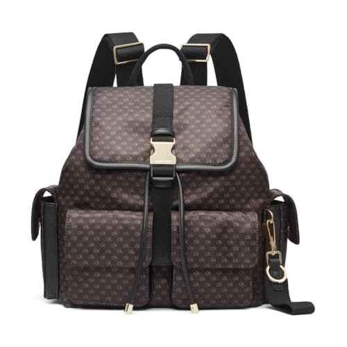 Calvin Klein Elora Organizational Backpack, Brown/Khaki/Black, One Size