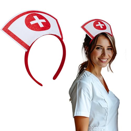 YosiMing Nurse Costume Accessories Halloween Women Red Nurse Hat Headband Glasses Stethoscope High Sock for Halloween Cosp...