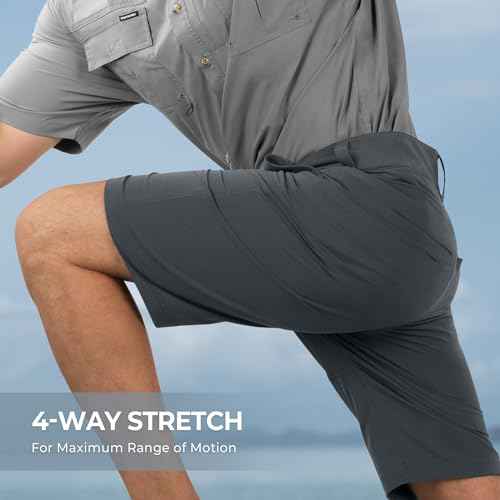 KastKing Cool Caster Men's Fishing Shorts, UPF 50+ Hiking Shorts, 10.5¡± and 7.5¡± Available, Water Repellent, 4-Way Stretch