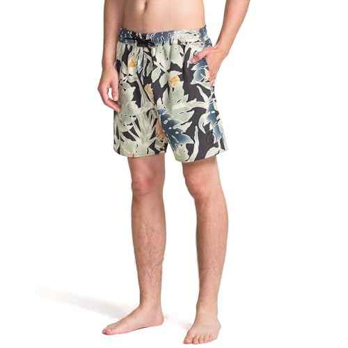 Volcom Mens 17" Elastic Waist Surf Swim Trunks ? Quick-Dry Boardshorts with Drawstring and Back Pocket