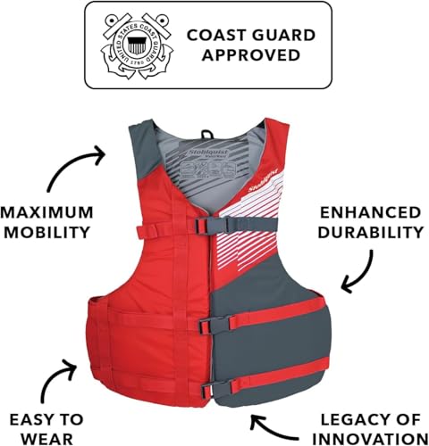 Stohlquist Kids Life Jacket 50-90 lbs - Coast Guard Approved Life Vest - Type III PFD for Boys and Girls - Secure & Adjust...