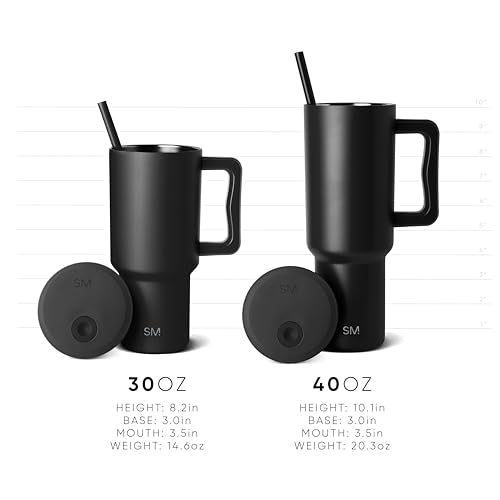 Simple Modern 40 oz Trek Tumbler with Handle and Straw Lid | Cup Holder Friendly Insulated Stainless Steel Travel Mug | Al...