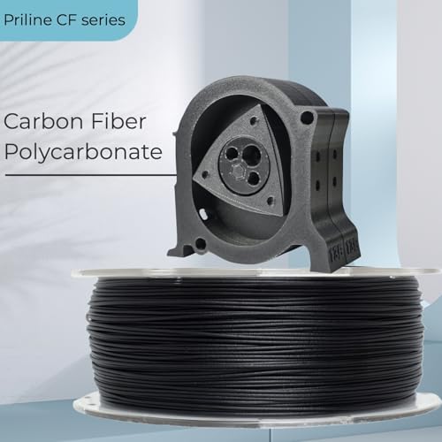 PRILINE Carbon Fiber Filament, PRILINE Carbon Fiber Polycarbonate 3D Printer Filament 1.75mm, High Strength Carbon Fiber 3...