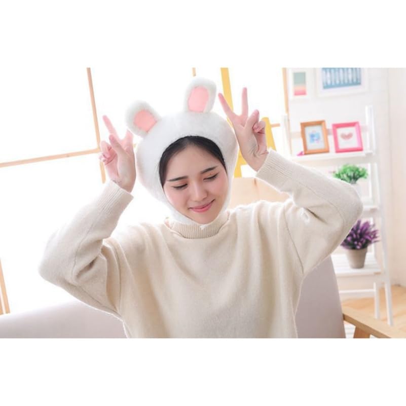 ibasenice Rabbit Headband Hat with Bunny Ears Soft Lightweight Adjustable Headwear for Party Costume and Casual Wear 11.8 ...