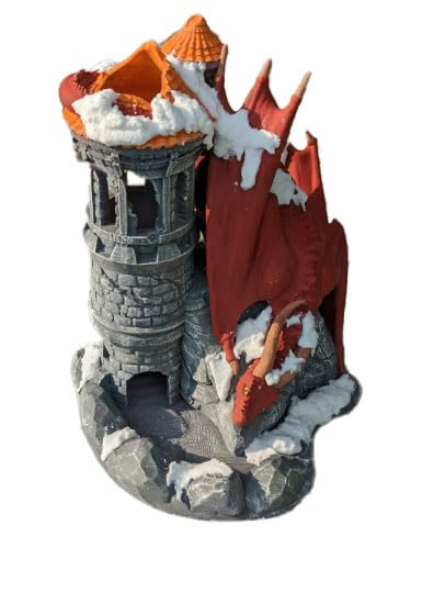Dragon 3D Printed Dice Tower - Mythic Roll Collection - Unchained Games - Ascend to New Heights with your Rolls! (14.) Yellow)
