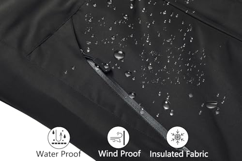 MOERDENG Women's Waterproof Ski Jacket Warm Winter Snow Coat Mountain Windbreaker Hooded Raincoat Jacket