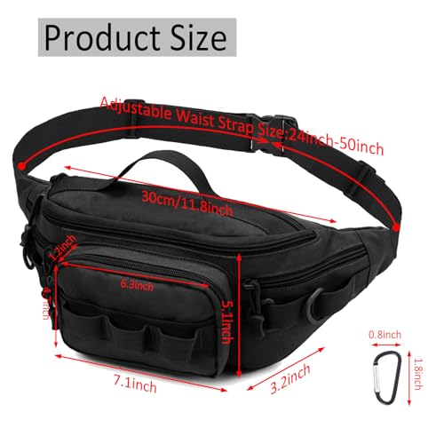 Tactical Fanny Pack,Small Fishing Tackle Bag Water-Resistant Military Waist Bags Portable Fishing Storage Waist Packs for ...