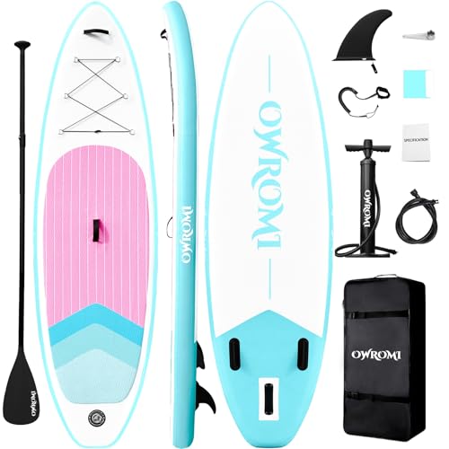 OWROMI Inflatable Stand Up Paddle Boards with Premium SUP Paddle Board Accessories, Wide Stable Design, Anti-Slip EVA Deck...