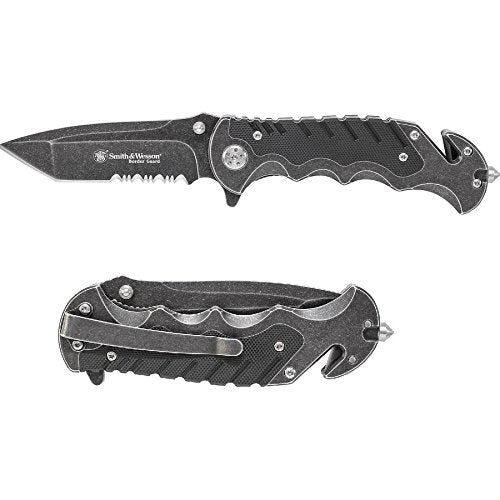 Smith & Wesson Benji 2.5in High Carbon S.S. Folding Keychain Knife with 1.75in Modified Tanto Blade and G10 Handle for Out...