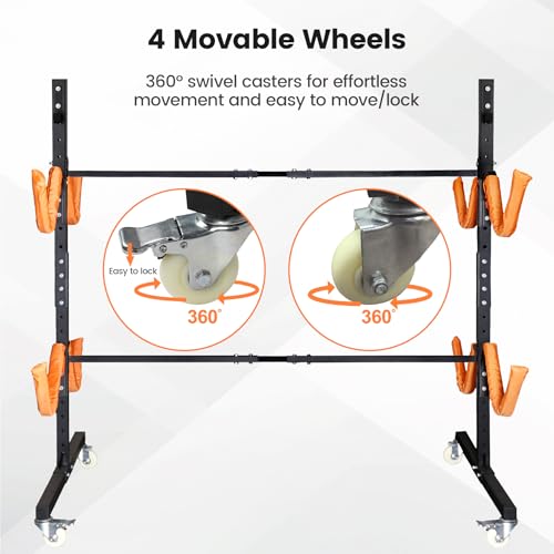 Neorexon Freestanding Kayak Storage Rack 2 Kayaks/4 Kayaks, Kayak Racks for Outdoor Storage with Movable Wheels, Kayak Sta...