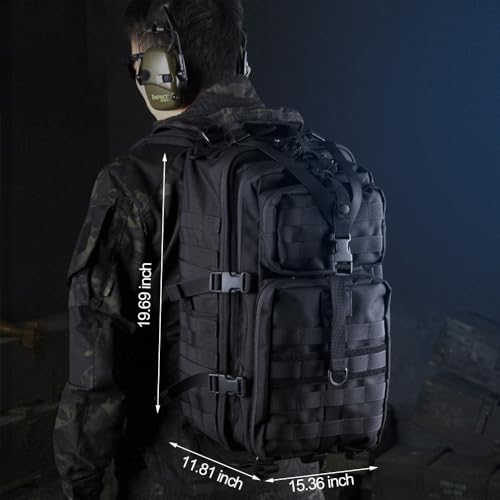 EMDMAK Military Tactical Backpack, 42L Large Military Pack Army 3 Day Assault Pack Molle Bag Rucksack