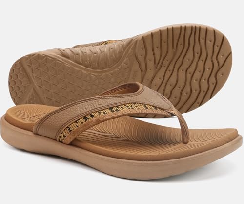 KuaiLu Mens Sport Flip Flops Comfort Orthotic Thong Sandals with Plantar Fasciitis Arch Support Outdoor Summer Beach Size ...