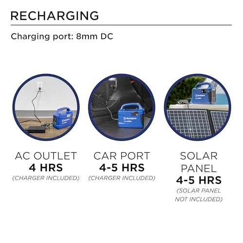 Westinghouse 194Wh 300 Peak Watt Portable Power Station & Solar Generator, Modified Sine Wave AC Outlet, Backup Lithium Ba...