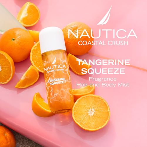 Nautica Tangerine Squeeze, a Citrus Gourmand Hair & Body Mist for Women, Notes of Tangerine, Jasmine, and Sandalwood, Long Lasting, 8.0 fl oz