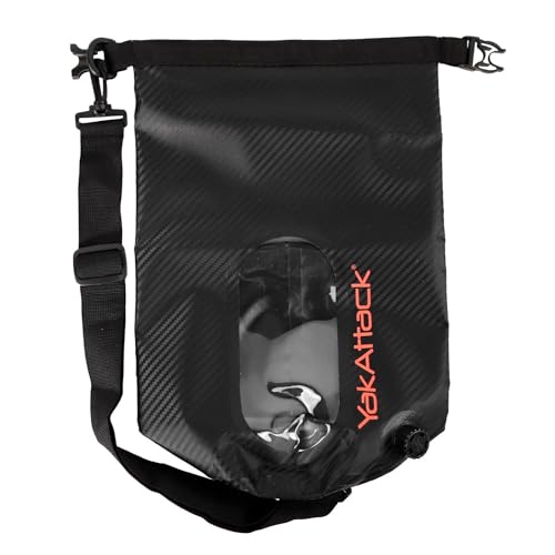 YakAttack 5L Roll-Top Drybag with Air Valve - Black Carbon | Waterproof Marine Dry Bag for Kayaking, Boating & Paddleboard...