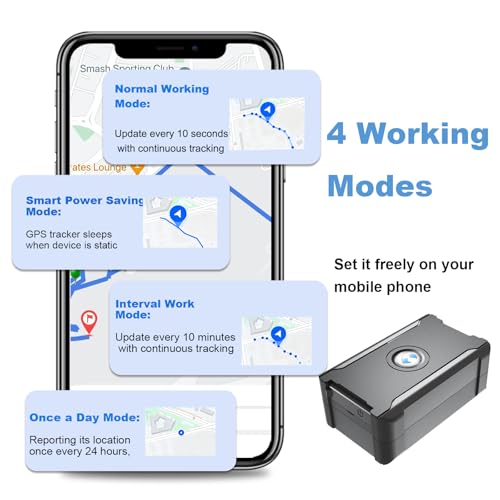 GPS Tracker for Vehicles Cars Long Battery Life to 90 Days, Strong Magnet, Unlimited Range, Geo-Fence, 4G Real Time Car Tr...
