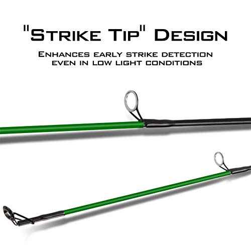 KastKing Brutus Spinning Rods & Casting Fishing Rods, Brute Tuff Composite Graphite & Glass Blanks, Stainless Steel Line Guides w/Zirconium Oxide Rings Tip Top, Chartreuse Strike Tip