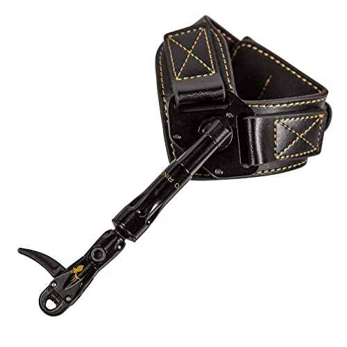 Trophy Ridge 10-Ring Archery Bow Release - Compact Dual-Caliper Design, 360¡Æ Rotating Head, 360¡Æ Swiveling Arm, Adjustable Length, Trigger Travel Tuning, Premium Leather Buckle Strap