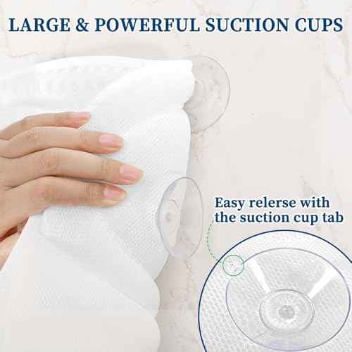 Bath Pillow Bathtub Pillow, Luxury Bath Pillows for Tub Neck and Back Support, Tub Pillow for Bathtub Headrest with Laundry Bag, Bath Accessories for Women Relaxing Spa Gifts, White Bath Tub Pillow
