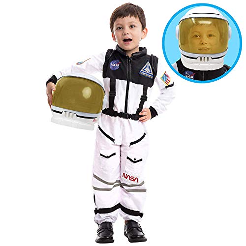 Spooktacular Creations Astronaut Costume with Helmet, Space Suit for Toddler, Kids Astronaut Halloween Costume for Cosplay