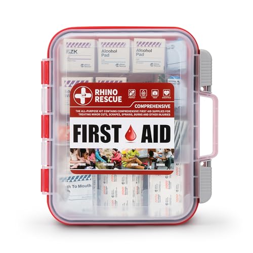 RHINO RESCUE 371 Pieces OSHA All-Purpose First Aid Kit, Home & Office Professional Medical Supplies, Ideal for Emergency, ...