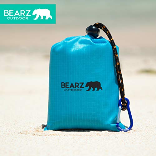BEARZ Outdoor Pocket Blanket - Beach Blanket Waterproof Sandproof, Picnic Blankets Waterproof Foldable, Lightweight & Comp...