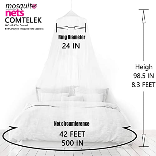 Mosquito Net Bed Canopy for Girls,King Canopy Bed Curtains Full Queen Size from Ceiling,Dome Mosquito Netting Bed Tent Twi...