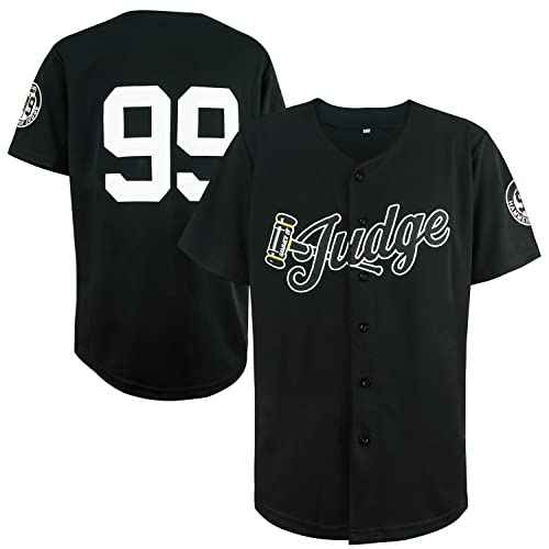 99 Baseball Jersey Embroidered Patches Sewn White Jersey with Navy Stripes