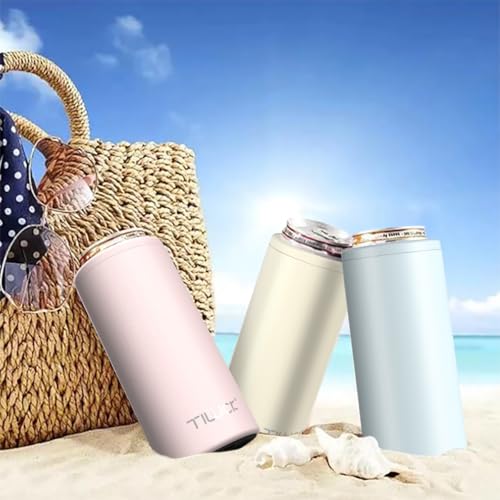 TILUCK Skinny Can Cooler for Slim Beer & Hard Seltzer, Stainless Steel, Doucle-Walled Stainless Steel Insulated Slim Cans,...