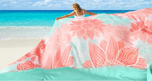 HIHOHO Beach Blanket Waterproof Sandproof Extra Large Beach Mat 79" X 83"/120"x108"for 1-8 Adults Quick Drying Durable Out...