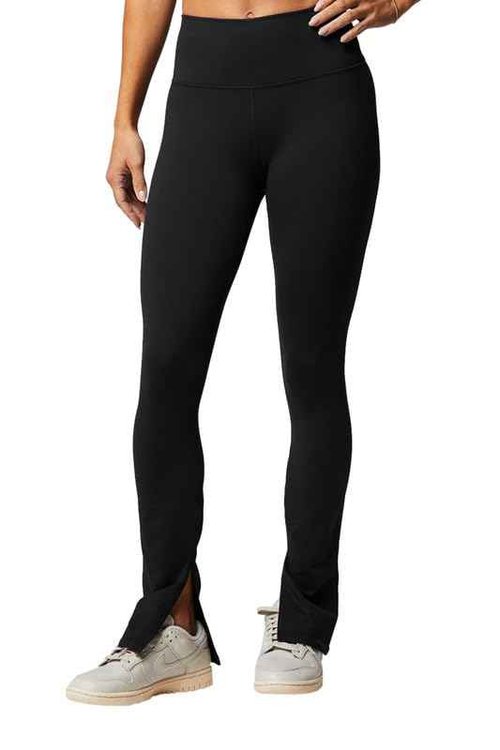 Fabletics Define PowerHold® Split Hem Flare Pant, Moisture-Wicking, 4-Way Stretch, M, Black