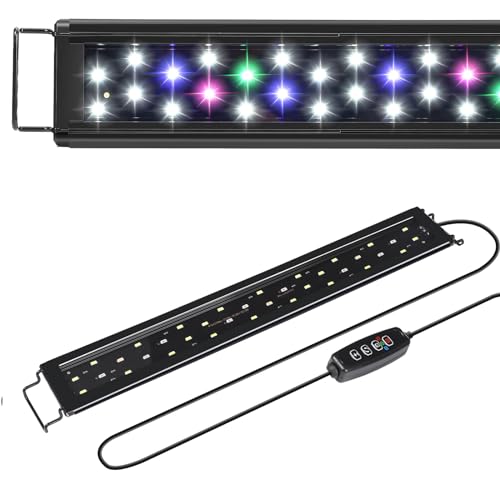 AQUANEAT LED Aquarium Light for 18 to 24 Inch Fish Tank, Auto On Off with Timer, Full Spectrum, Adjustable Brightness, Day...