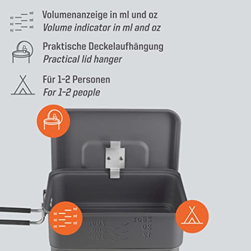 ESBIT 1100ML Lightweight Solid Fuel stove and Camping Cookware Set, 1100ml