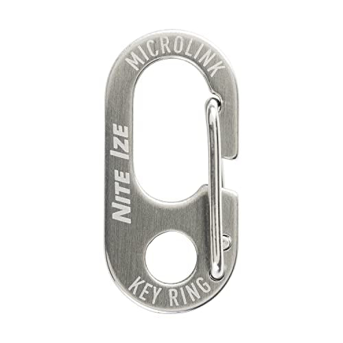 Nite Ize Keyring MicroLink, Stainless Steel Key Ring with 4 Key Carabiners