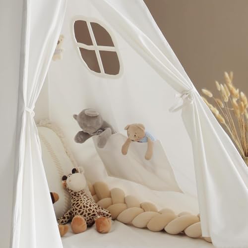 wilwolfer Kids Teepee Tent for Girls or Boys with Carry Case, Foldable Play Tent for Toddler Suit for Indoor and Outdoor P...