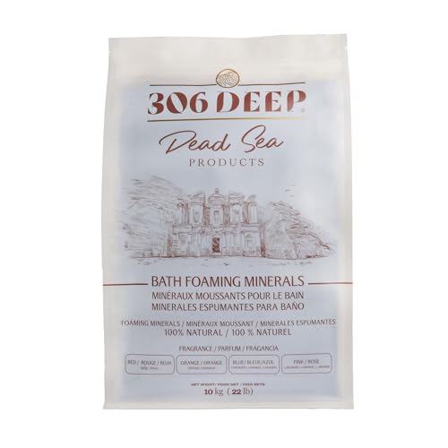 306 Deep Dead Sea Bath Salts Foaming Minerals - Blue Dead Sea Coarse Mineral for Soaking with Lavender Essential Oils, Alternative to Magnesium Flakes and Epsom Salt, Relaxing Bath Products