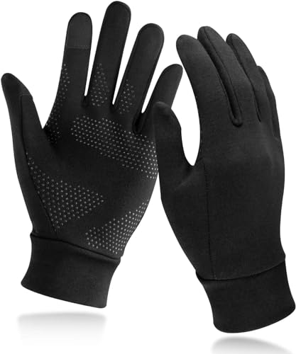 Unigear Lightweight Running Gloves, Touch Screen Anti-Slip Warm Gloves Liners for Cycling Biking Sporting Driving for Men ...