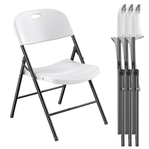 Nazhura 350 Weight Limit Heavy Duty Plastic Folding Chair with Reinfoced Steel Frame for Indoor and Outdoor, Wedding, Part...