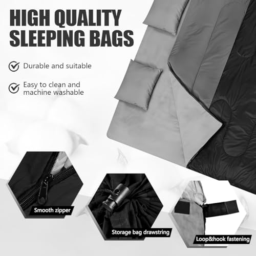 Camping Sleeping Bags for Adults Kids Waterproof Lightweight Sleeping Bag for Cold Weather or Warm Backpacking Hiking Moun...