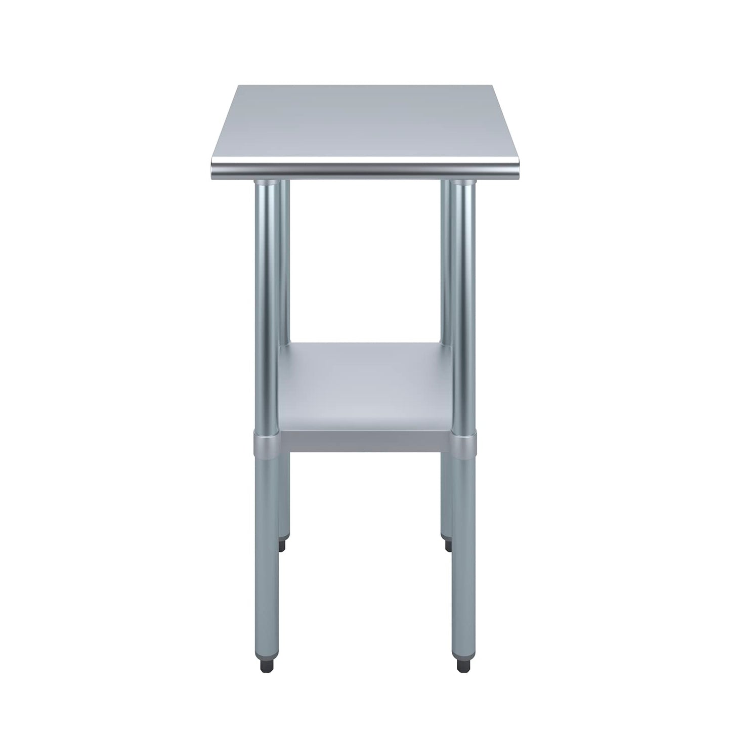 AmGood 20 in. x 20 in. Stainless Steel Work Table | Metal Kitchen Food Prep Table | NSF