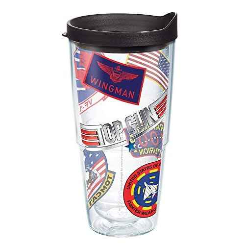 Tervis Top Gun Maverick Patch Collage Made in USA Double Walled Insulated Tumbler Travel Cup Keeps Drinks Cold & Hot, 24oz, Classic