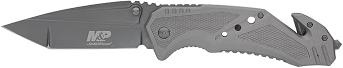 Smith & Wesson M&P SWMP11G 8.9in High Carbon S.S. Folding Knife with 3.8in Tanto Point Blade and Aluminum Handle for Outdo...