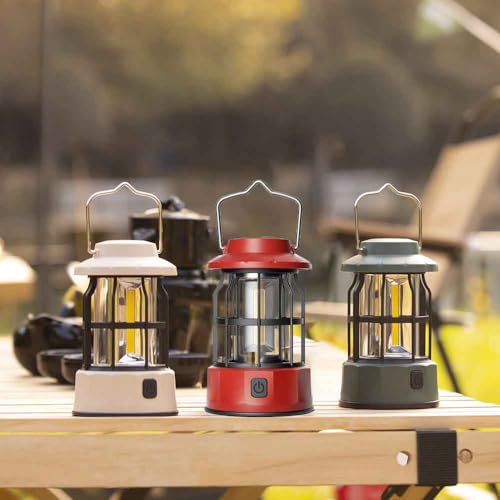 YIONGTAF Adjustable Waterproof Rechargeable Camping Lantern, Emergency Light, Fishing, Adventures, Power Outages, Black