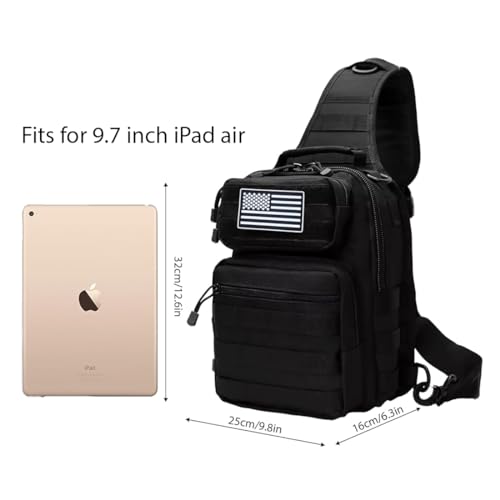 GAZJYUSP Tactical Sling Bag Backpack for Men Molle Shoulder Bag Pack Daypack Backpack for Hunting, Hiking, Traveling, Camping
