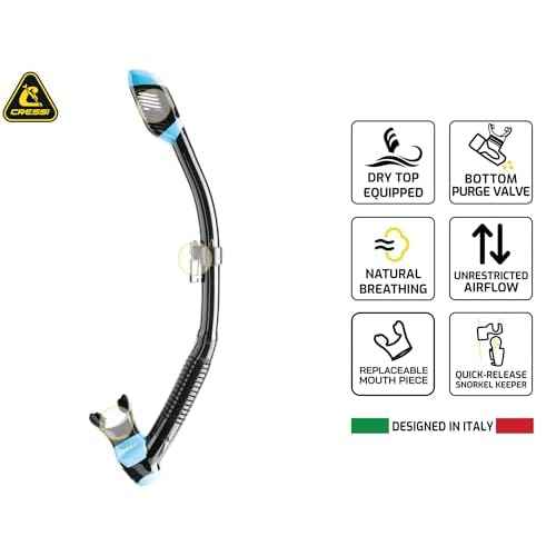 Cressi Scuba Diving Snorkeling Kit - Freediving Mask & Dry Snorkel - F1 & Supernova Dry: Designed in Italy