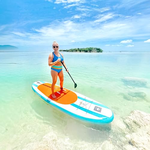 Roc Inflatable Stand Up Paddle Board 10' 6" with Premium SUP Paddle Board Accessories, Wide Stable Design, Non-Slip Comfor...